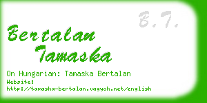 bertalan tamaska business card